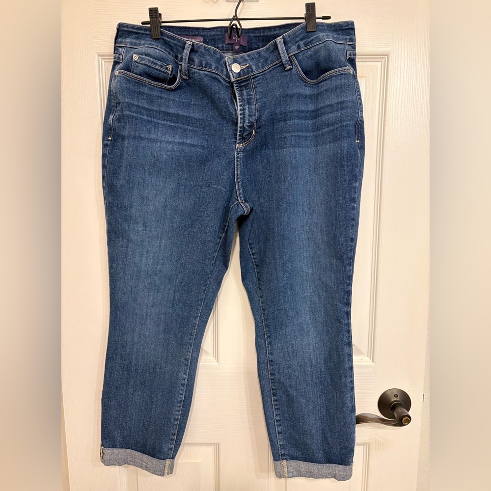 NYDJ Women’s Alina Convertible Blue Denim Jeans 16P EUC